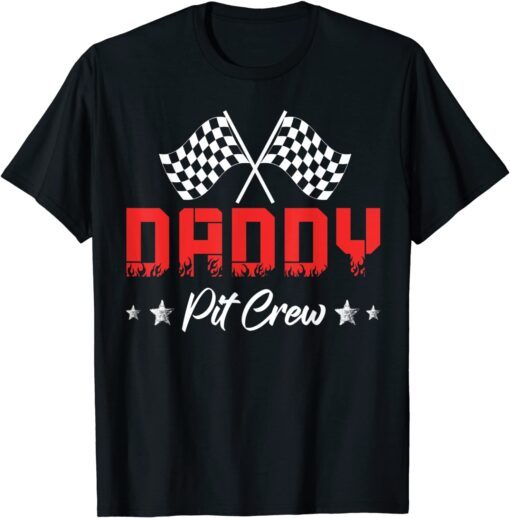 Car Racing Birthday Party Family Matching Daddy Pit Crew Tee Shirt