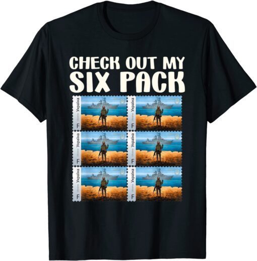 Check Out My Six Pack Ukraine Postage Stamps Tee Shirt
