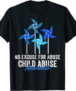 Child Abuse Prevention Awareness Month Blue Pinwheel Tee Shirt