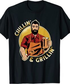 Chillin and Grillin, BBQ Memorial Day Grilling Meat Smoking Tee Shirt