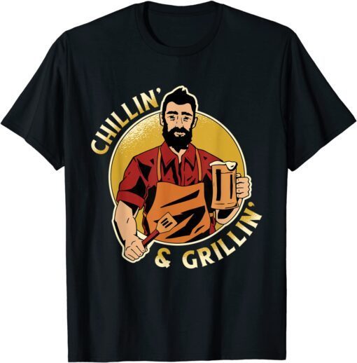 Chillin and Grillin, BBQ Memorial Day Grilling Meat Smoking Tee Shirt