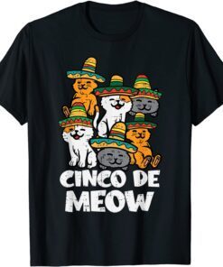 Cinco De Meow Cats Kitten Cute Cinco De Mayo Tee Shirt