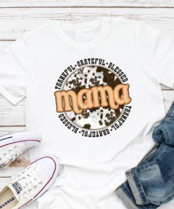 Cow Print Mama Mother's Day Tee Shirt