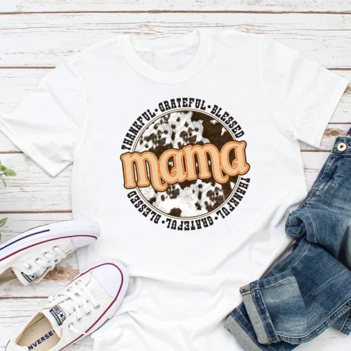 Cow Print Mama Mother's Day Tee Shirt