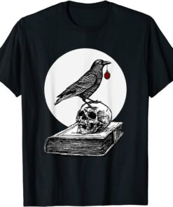 Crow Skull Magical Alchemy Gothic Occult Full Moon Tee Shirt