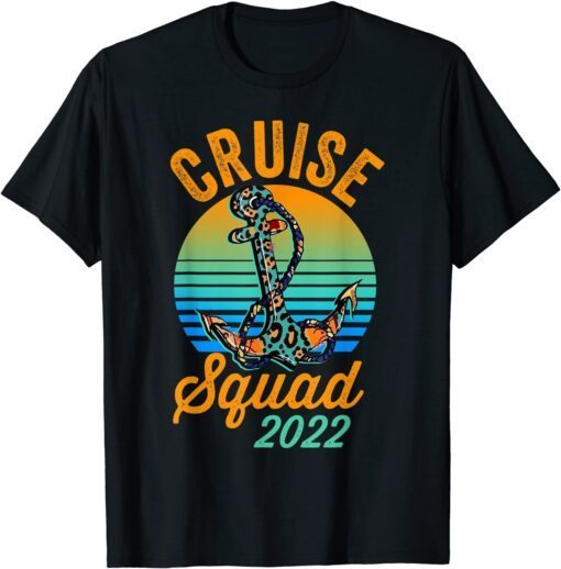 Cruise Squad 2022 Cowhide Leopard Anchor Cruising Fans Tee Shirt