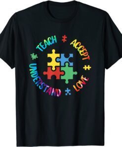 Cute Autism Awareness Teacher Accept Understand Love Tie Dye Shirt