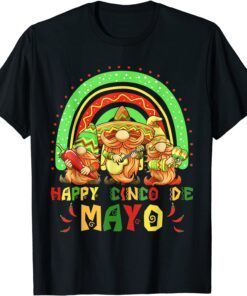 Cute Gnome Cinco De Mayo Rainbow Mexican Fiesta Match Outfit Tee Shirt