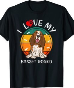 Dog Lover I Love My Basset Hound Tee Shirt