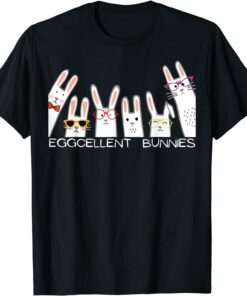 Eggcellent Bunnies Happy Easter Cool Bunny Cute Egg Hunter Tee Shirt