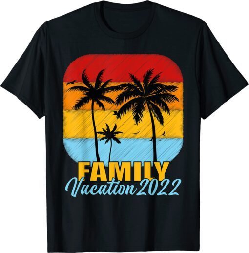 Family Vacation 2022 Beach Tropical Matching Group Vintage T-Shirt