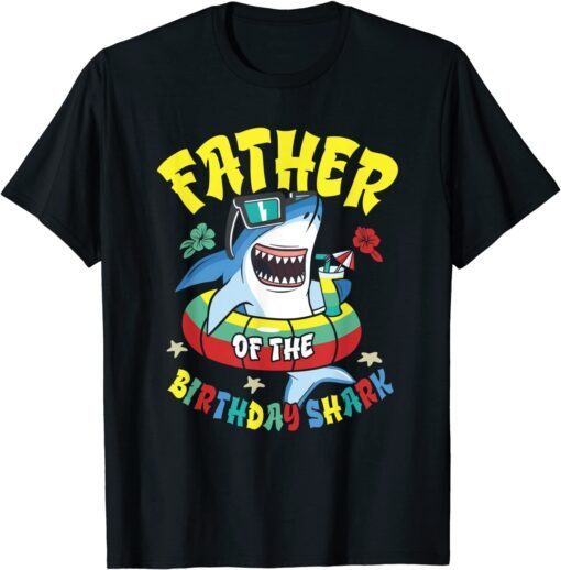 Father of the Birthday Shark Matching Family Tee Shirt