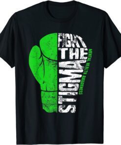 Fight The Stigma Mental Health Awareness Green Ribbon Tee Shirt