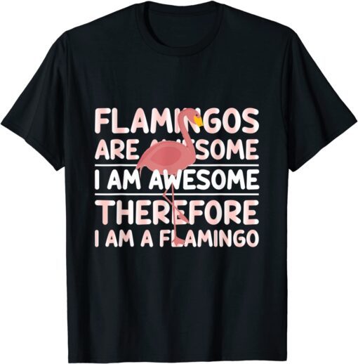 Flamingos Are Awesome I Am Awesome Therefore I Am a Flamingo Tee Shirt