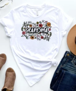 Floral Grandma Mother's Day Tee Shirt