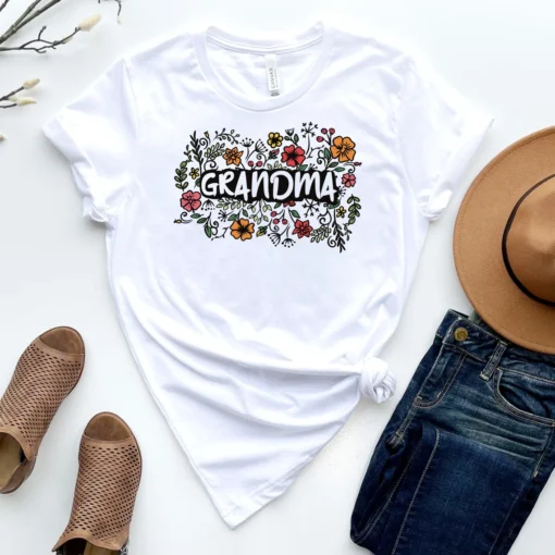 Floral Grandma Mother's Day Tee Shirt