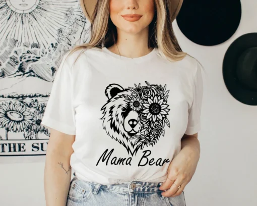 Floral Mama Bear Mother's Day Tee Shirt