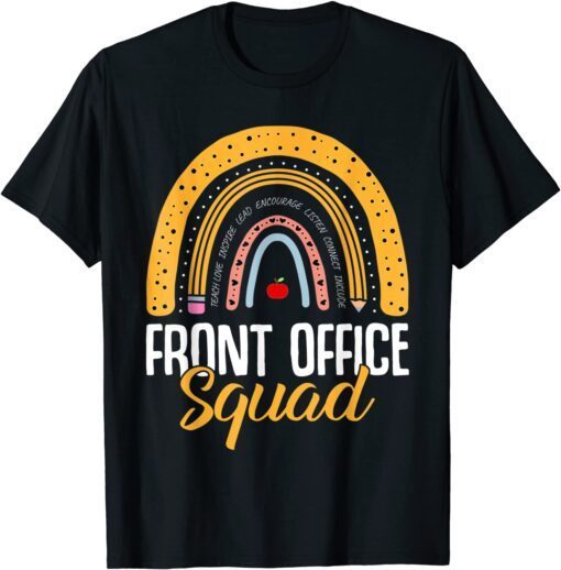 Front Office Squad Rainbow Leopard School Teacher Officer Tee Shirt