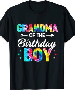 Grandma Of The Birthday Boy Tie Dye Family Matching Tee Shirt
