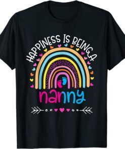 Happiness Is Being A Nanny Rainbow Mother's Day 2022 Tee Shirt