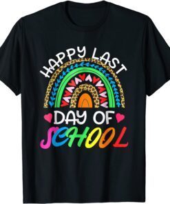Happy Last Day of School Rainbow Leopard Graduation T-Shirt