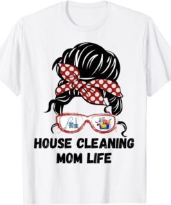 House Cleaning Messy Bun Hair Camper Lady T-Shirt