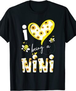 I Love Being A Nini Sunflower Bee Mother's Day Tee Shirt