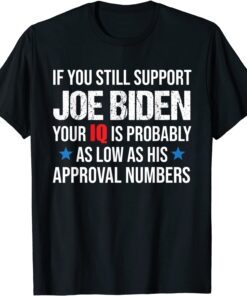 If You Still Support Joe Biden Your IQ Is Probably Lower Tee Shirt