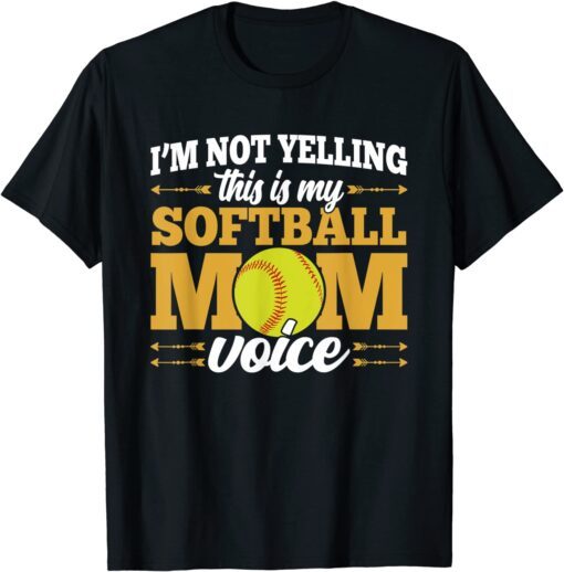 Im Not Yelling This Is My Softball Mom Voice Love Leopard T-Shirt