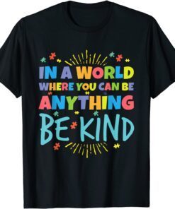 In A World Where You Can Be Anything Be Kind Support Autism Tee Shirt