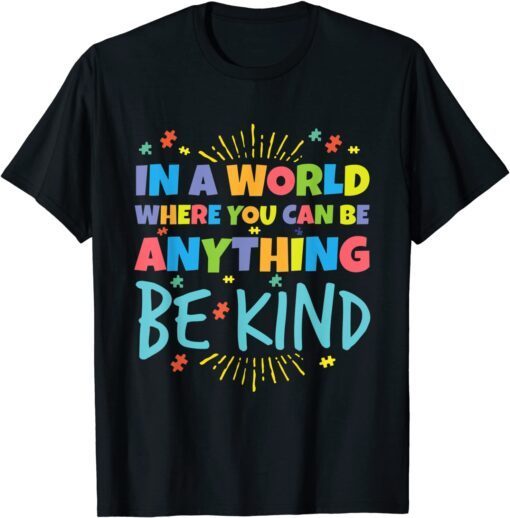 In A World Where You Can Be Anything Be Kind Support Autism Tee Shirt