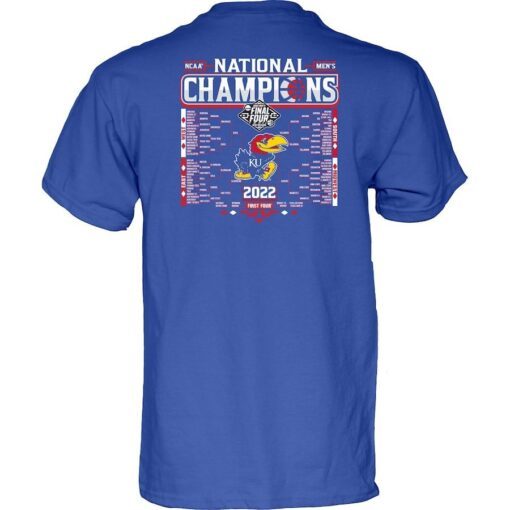 Kansas Jayhawks 2022 Basketball National Champions Bracket Tee Shirt