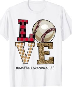 Love Baseball Grandma Life Leopard Print Mother's Day 2022 Tee Shirt