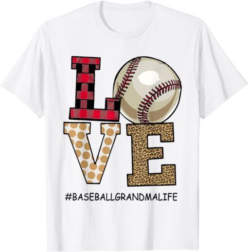 Love Baseball Grandma Life Leopard Print Mother's Day 2022 Tee Shirt