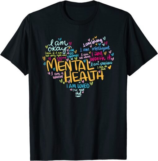 Mental Health Awareness Depression Pullover Heart Tee Shirt