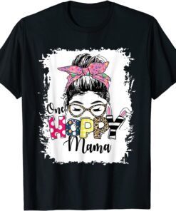 Messy Bun Bunny One Hoppy Mama Leopard Tee Shirt