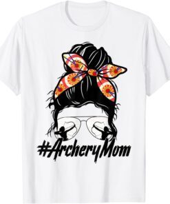 Messy Bun Hair Sunglasses Bandana Archery Tee Shirt