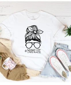 Messy Bun Mom Life Mother's Day Tee Shirt