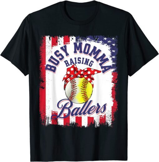 Momma Is The Best Raising Ballers Mom Mothers Day Sports T-Shirt