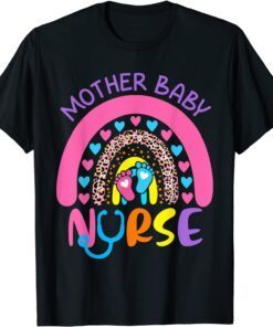 Mother Baby Nurse Rainbow Nursing Mother's Day Tee Shirt