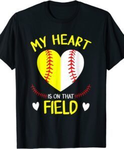 My Heart Is On That Field Tee Baseball Mother's Day T-Shirt