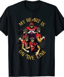 My heart is on the line Sport, Field Football Tee Shirt