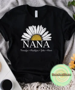 Nana Daisy Personalized Name Mothers Day Tee Shirt