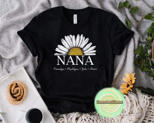 Nana Daisy Personalized Name Mothers Day Tee Shirt
