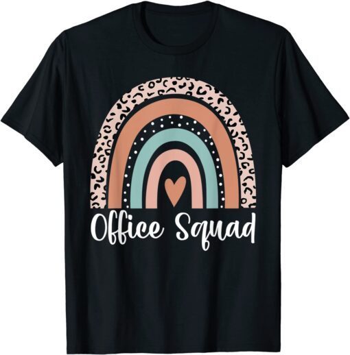 Office Squad Rainbow Administrative Assistants School Team Tee Shirt