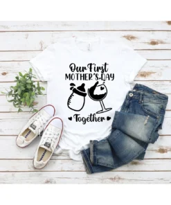 Our First Mothers Day Matching Mom And Baby Tee Shirt