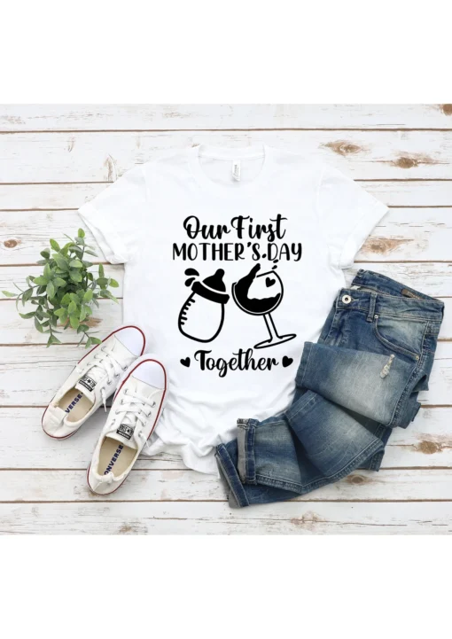 Our First Mothers Day Matching Mom And Baby Tee Shirt