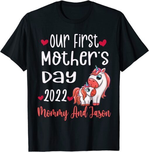 Our First Mother's Day outfit Unicorn Mom and Baby matching Tee Shirt