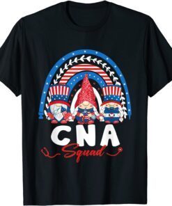 Patriotic CNA Squad July 4th Leopard Rainbow Gnomies 2022 Shirt