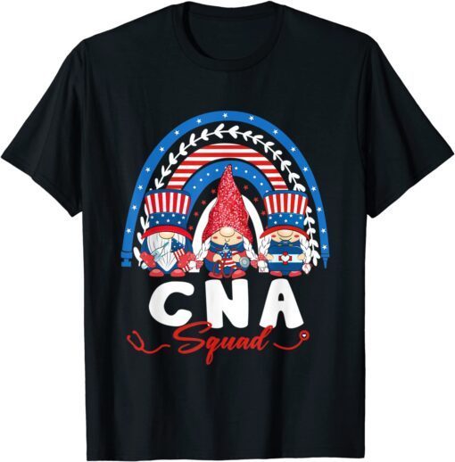 Patriotic CNA Squad July 4th Leopard Rainbow Gnomies 2022 Shirt